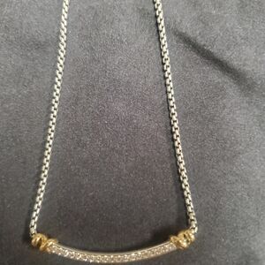 David Yurman Petite Helena Wrap Station Necklace Sterling Silver 18K Yellow Gold